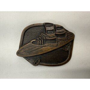 Vintage 1970s Skateboard Belt Buckle Retro Sneaker Skate Art Metal